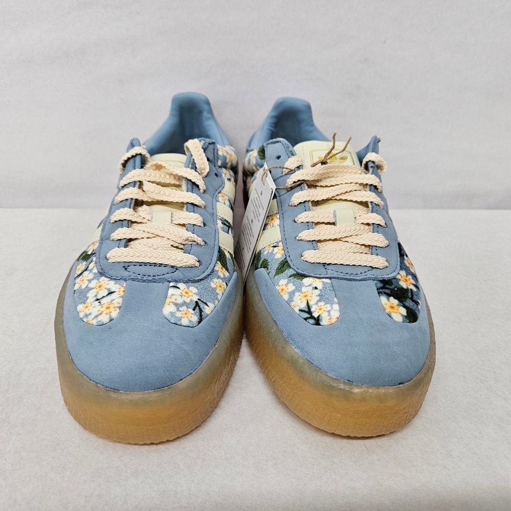 Adidas Sambae x Liberty London Sneakers JQ6046 Blue Floral Women's Size 7 - Picture 5 of 11